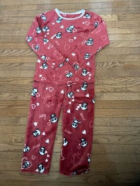 Kids Red Panda-Print Fleece Pajama Set